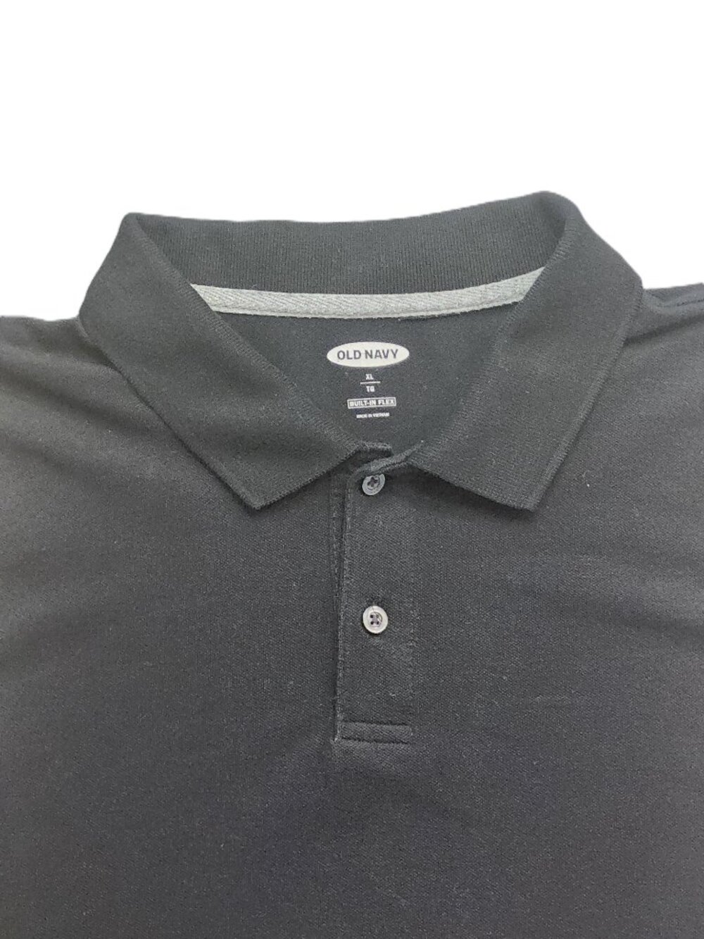 Old Navy Pique Polo – XL – Black – Built‑In Flex – Classic Casual Shirt